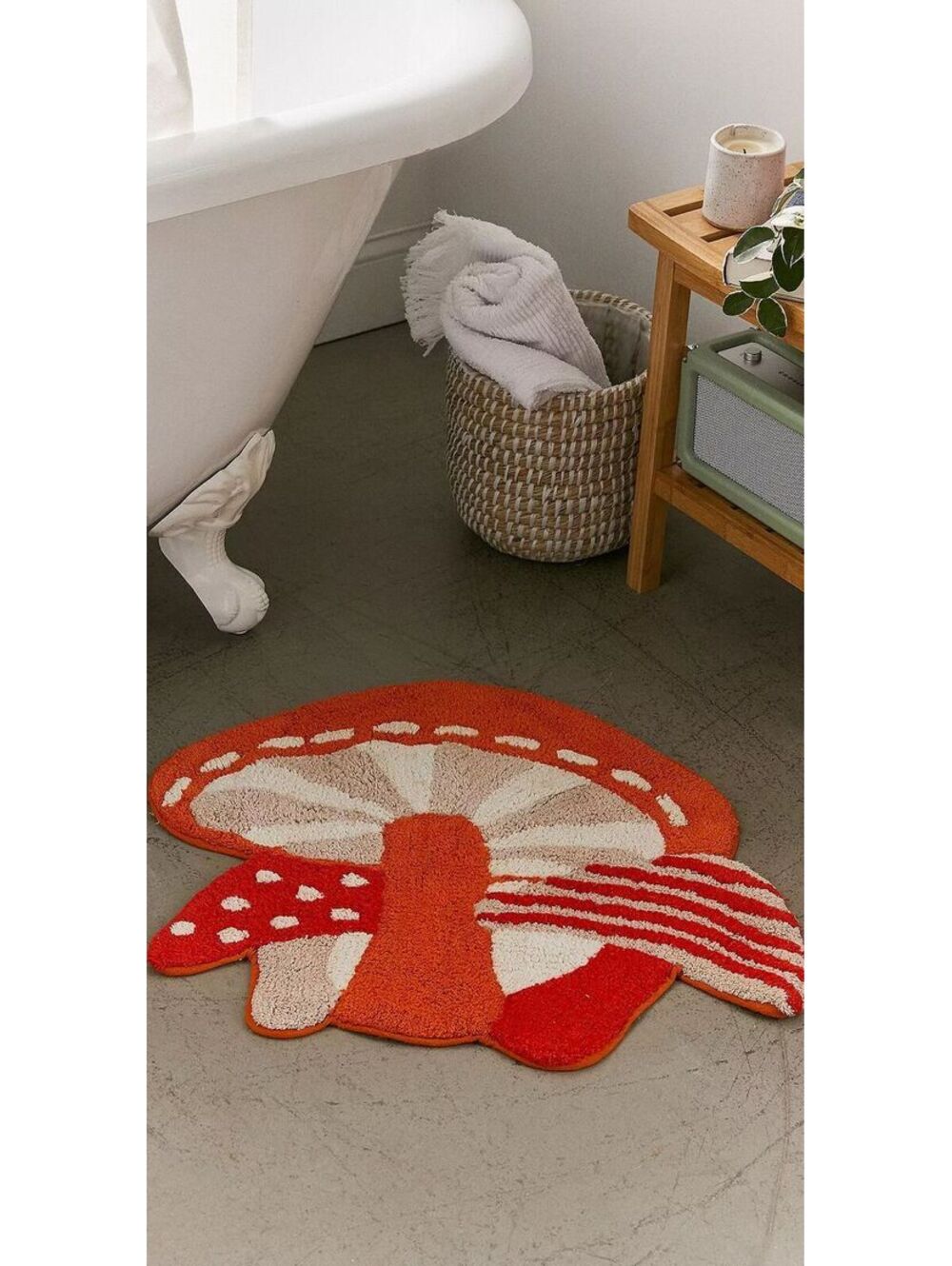 NWT URBAN OUTFITTERS HOME MUSHROOM BATHROOM THROW AREA RUG